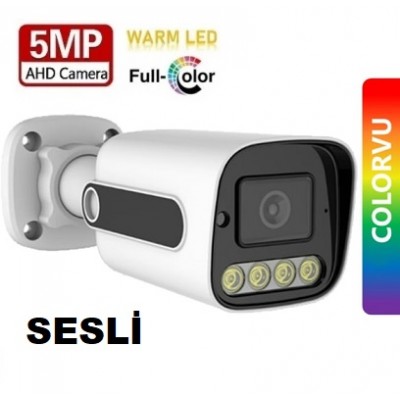 5MP AHD FULL COLOR GECE RENKLİ SESLİ 3.6MM KAMERA ICS-802
