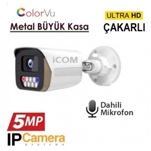 5MP WARM LED ÇAKAR DUAL LED Sesli Bullet IP Kamera IC-415