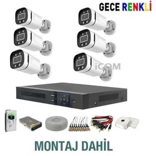 6 Kameralı XMEYE Paket Güvenlik Sistemi MONTAJ DAHİL ICM-6 