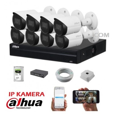 Dahua 8 Kameralı Starlight Ip Kamera Seti 2MP