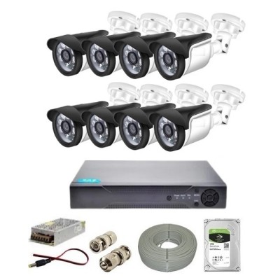 8 Kameralı 2MP FullHD AHD Güvenlik Seti St-08