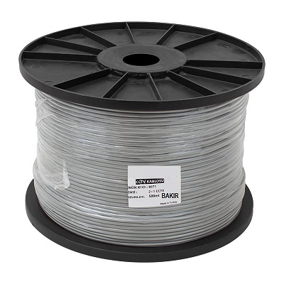 CCTV Kablo 2+1 0,50mm 500 Metre - Bakır Kaliteli  Kamera Kablosu