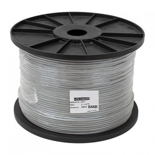 CCTV Kablo 2+1 0,50mm 500 Metre - Bakır Kaliteli  Kamera Kablosu