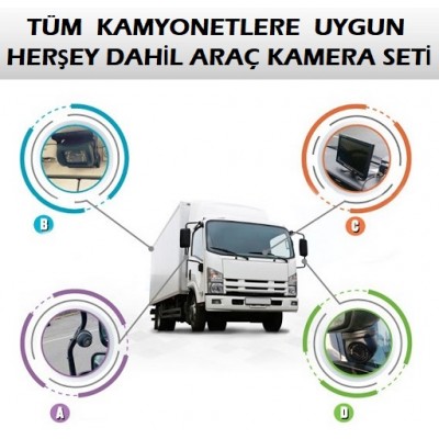 3 Kameralı Kayıtlı Kamyonet Araç Kamera Sistemi