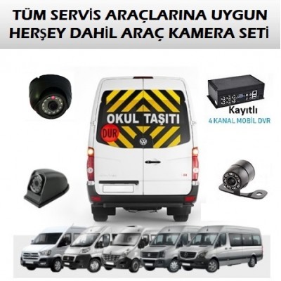 Okul Servisi Kamera Seti Kayıtlı 3 Kameralı CR-70