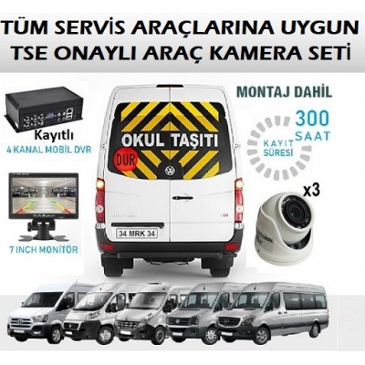 Okul Servisi Kamera Seti TSE Uygun 300 Saat Kayıtlı ICS-71