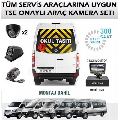 Okul Servisi Kamera Seti TSE Uygun 300 Saat Kayıtlı ICS-71