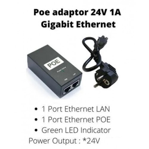 Poe Adaptör Enjektör 24 Volt 1 Amper P-3424