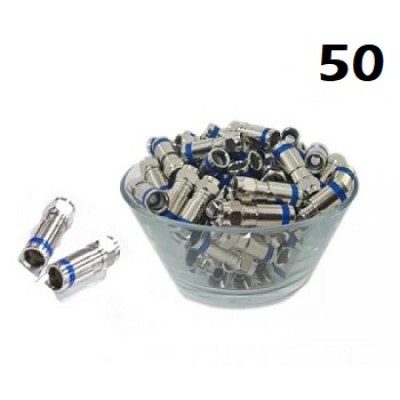 Rg6 Sıkmalı F Konnektör - 50 Adet İcom