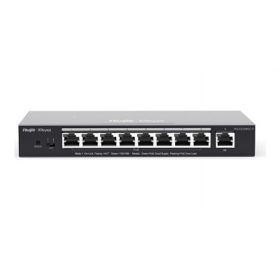 Ruijie -Reyee RG-ES209GC-P 8 Port POE Yönetilebilir Switch Çelik 120W