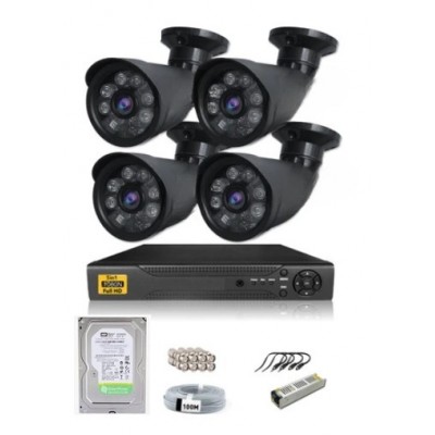 4 Kameralı Set - 5mp Sony Lensli Full Hd Gece Görüşlü Güvenlik Kamerası Sistemi - Cepten Izle
