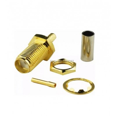 Sma Dişi Şase Somunlu Rf Konnektör Gold Rg174-Rg179-Rg316 Scf174