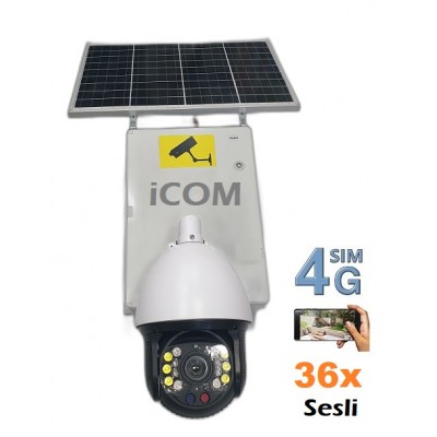 36x Zoom 4g Sim Kartlı Akülü Solar Güneş Enerjili Kamera Sistemi ICC-360
