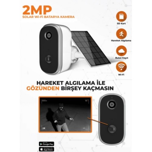 Solar Panelli Güneş Enerjili Dış Ortam Wifi Akıllı Kamera ST-3400