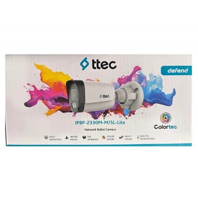 Ttec IPBP-2330M-M/SL-Lite 2mp 2.8mm Lens Sesli Gece Renkli Bullet IP Kamera Poeli