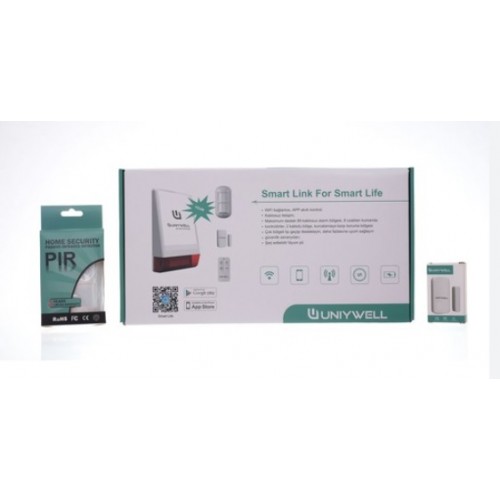 UNIYWELL Kablosuz Dış Ortam Sirenli Wifi Alarm Seti FUAS-08-WF