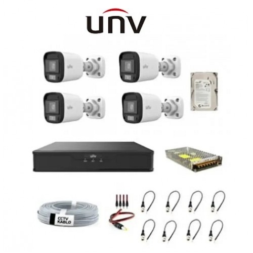 Uniview 4'lü 2mp 2.8mm 500gb Hdd Güvenlik Kamera Seti icomU-87
