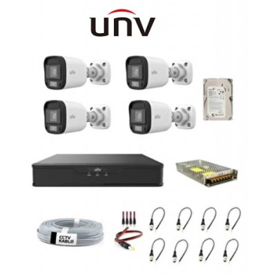 Uniview 4'lü 2mp 2.8mm 500gb Hdd Güvenlik Kamera Seti icomU-87