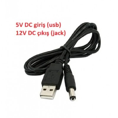 Usb-Barrel Jack Voltaj Yükseltici Giriş 5V, Çıkış 12V