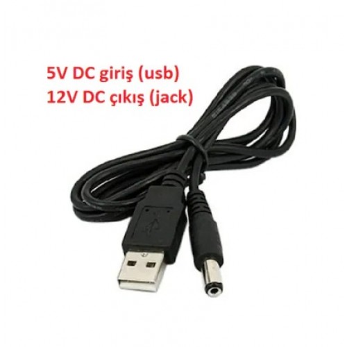 Usb-Barrel Jack Voltaj Yükseltici Giriş 5V, Çıkış 12V