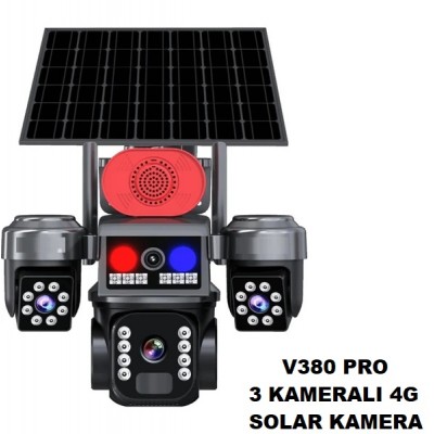 3 Kameralı Sim Kartlı Güneş Panelli 6mp V380 Uygulama AC-83