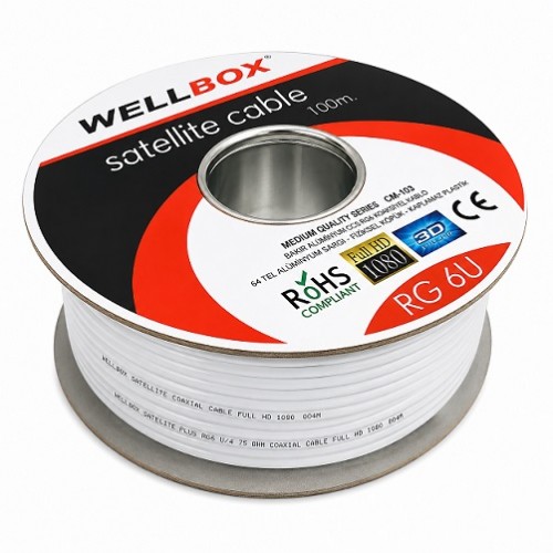 100 MT WELLBOX 64 TEL RG6 U4 ANTEN KABLOSU
