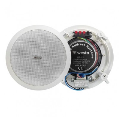 Westa Alçıpan Tavan Hoparlör 20 cm Trafolu 2 Yollu Beyaz WS-510