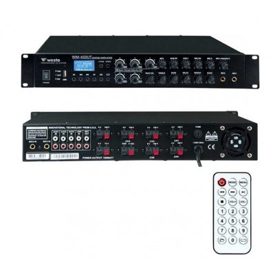 Westa WM-450UT 450W 6 Bölge Profesyonel Mikser Anfi Bluetooth, USB ve Eko Destekli Trafolu