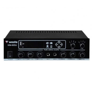 Westa WM-605U 100 Watt Trafolu 2 Kanallı Kontrollü Mikser Amfi