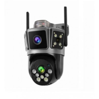 Çift Kameralı 3Mp+3Mp Hareket Takip Siren Alarmlı Wifi Güvenlik Kamerası ICP-37