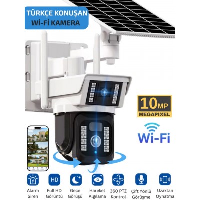 Çift Kameralı Solar Wifi Kamera 10MP SR-224