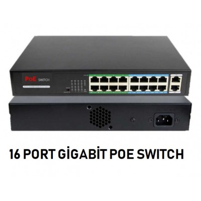 16 Port Poe Switch 10 100 1000 ICP-16