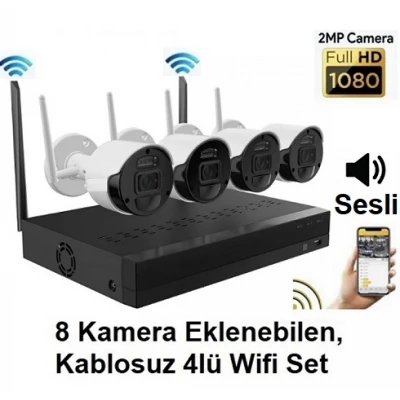 4 Kameralı 2MP Wifi Kablosuz Kamera Seti ST-78