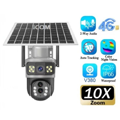 6MP Çift Kameralı 10x Zoom 4G Solar Kamera ICC-3580