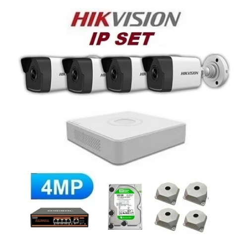 Hikvision 4mp Mikrofonlu 4 Kameralı Hazır Ip Kamera Seti ST-714