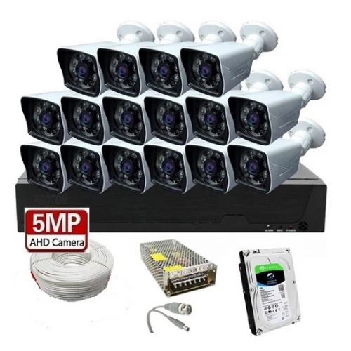 16 Kameralı Ahd 5MP Güvenlik Sistemi
