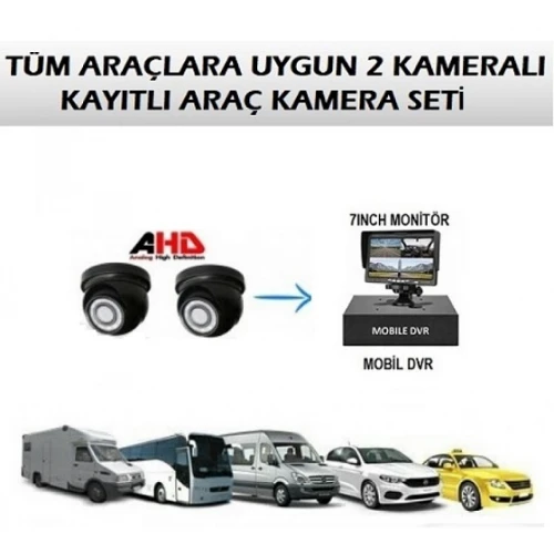 2 Kameralı Kayıtlı Araç Kamera Seti ICS-70 