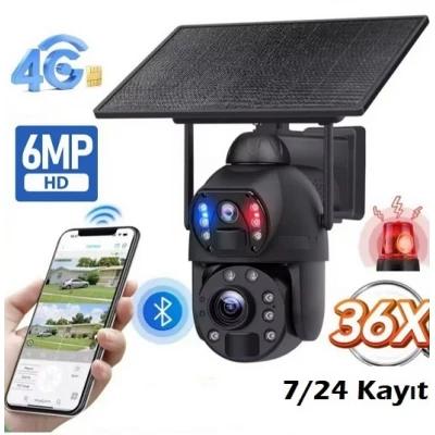 36X Zoom Solar PTZ Kamera 4Gli 7 24 Kayıtlı Solar Kamera ICC-1094