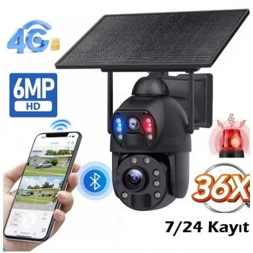 36X Zoom Solar PTZ Kamera 4Gli 7 24 Kayıtlı Solar Kamera ICC-1094