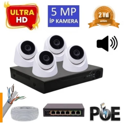 4 Kameralı 5MP ULTRAHD IP Kamera Seti ST-630