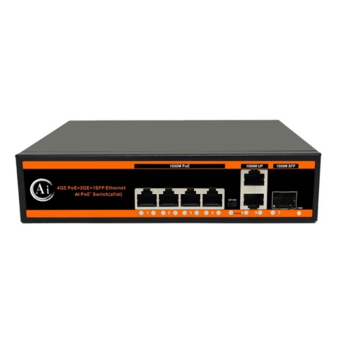 İcom 4 Port Poe Switch 2 Uplink 1 SFP Fiber Portlu Gigabit