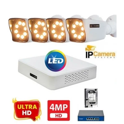 4MP İP KAMERA SETİ GECE RENKLİ 1440P 4 KAMERALI ST-410