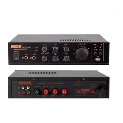 Notel Not Pa-80 Anfi 80W Trafolu 2 Mikrofon Girişli Usb+ Bluetooth