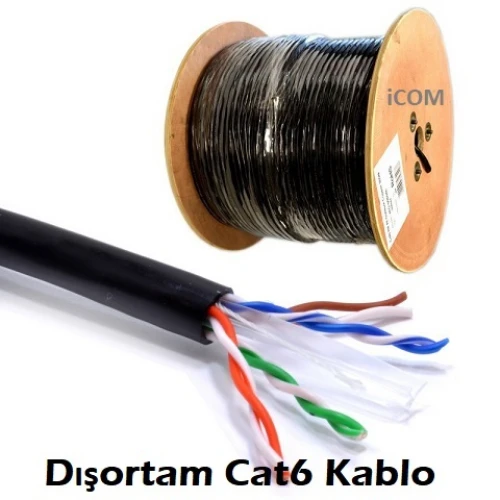 Dış ortam CAT6 Kablo UTP Outdoor Kablo 300 Metre ICT-60