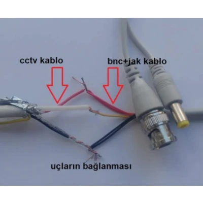 İcom Bnc Power Jak Fişli Güvenlik Kamera Kablosu Gri