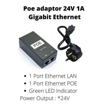 Poe Adaptör Enjektör 24 Volt 1 Amper P-3424