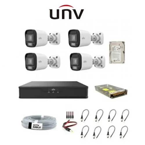 Uniview 4'lü 2mp 2.8mm 500gb Hdd Güvenlik Kamera Seti icomU-87