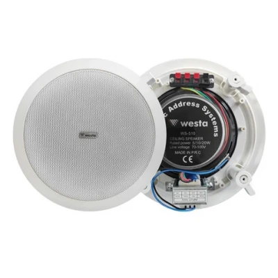 Westa Alçıpan Tavan Hoparlör 20 cm Trafolu 2 Yollu Beyaz WS-510