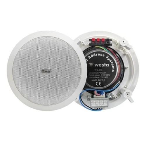 Westa Alçıpan Tavan Hoparlör 20 cm Trafolu 2 Yollu Beyaz WS-510