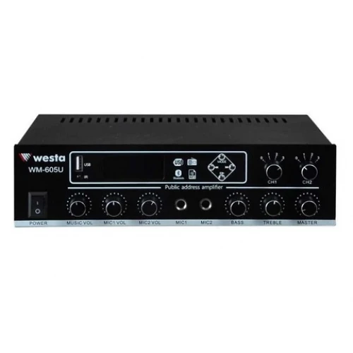 Westa WM-605U 100 Watt Trafolu 2 Kanallı Kontrollü Mikser Amfi